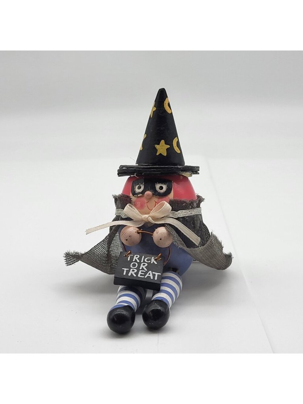 Adorable vintage Halloween Shelf sitter Trick or treat decor Witch Damaged hat